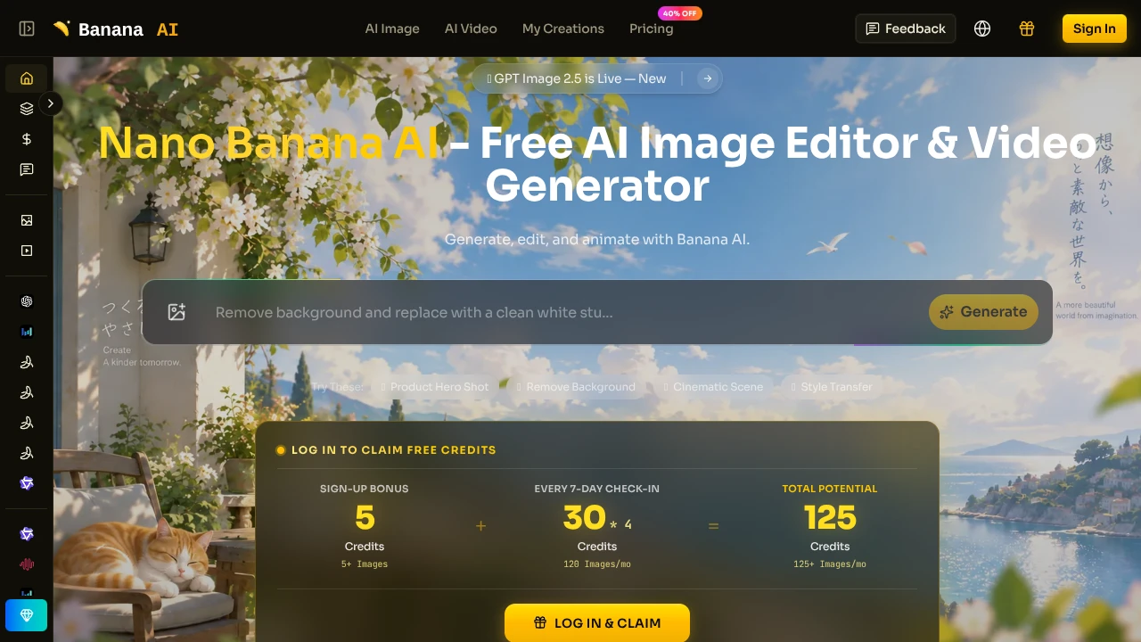 Screenshot of Bananai website