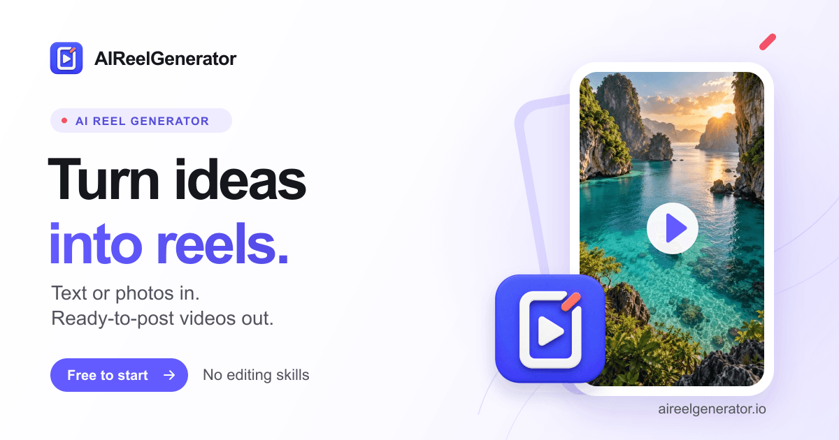Screenshot of AIReelGenerator website