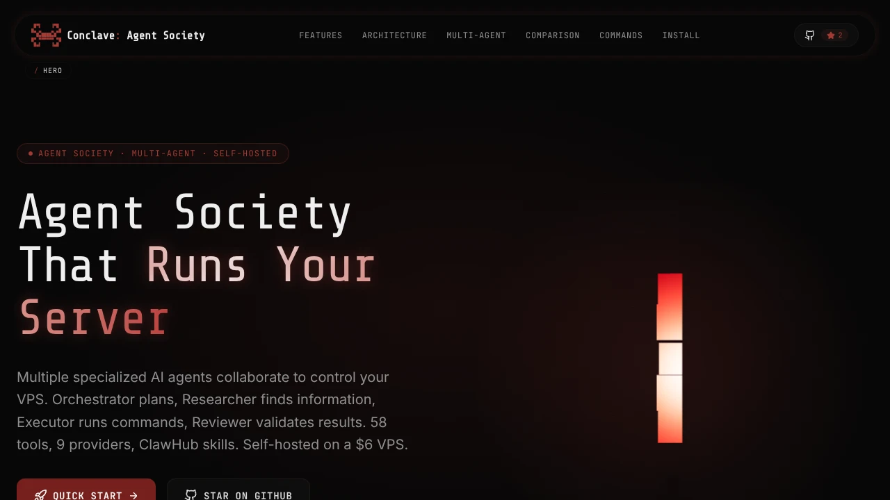 Screenshot of Conclave CoAgent website
