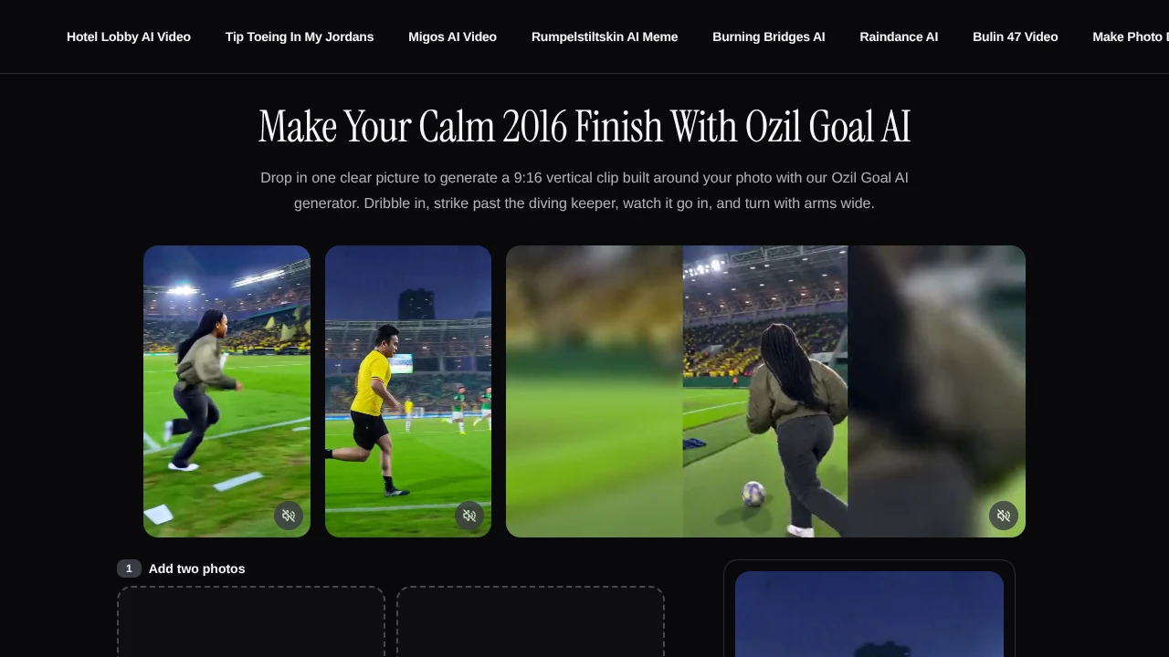 Screenshot of OzilGoalAI website