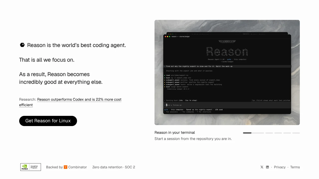 Screenshot of Reason website